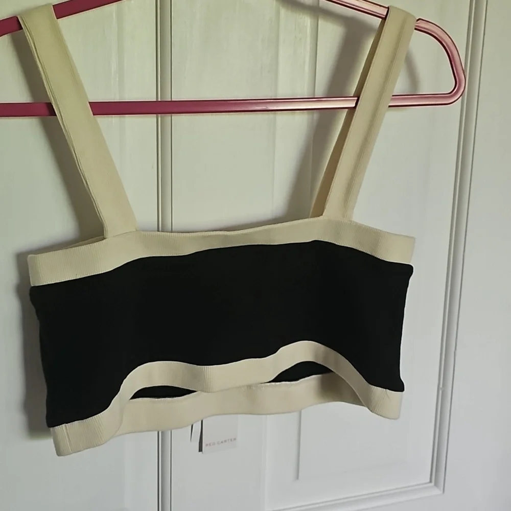 NWT Red Carter Black and Cream Crop Top